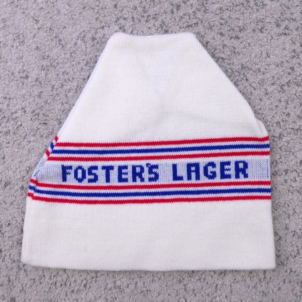 VTG Fosters Lager Beanie‎ One Size Knit Cap Skull Made In Australia Beer NWOT
